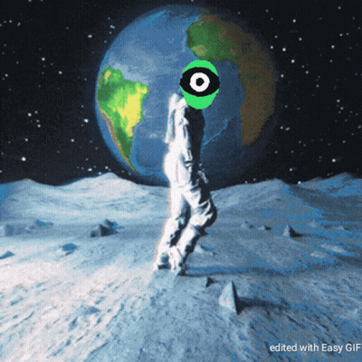 An Animated Image Of An Astronaut On The Moon GIF