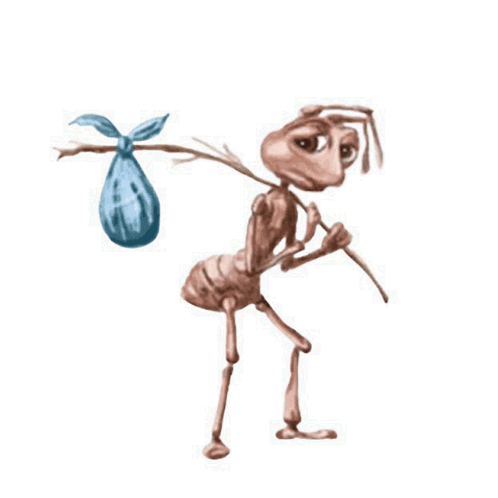 Ant Carrying Blue Bag GIF