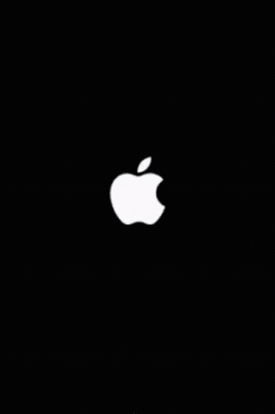An Apple Logo Is Displayed On A Black Screen GIF