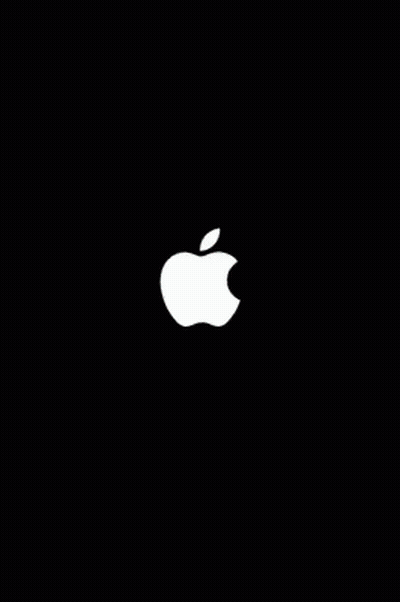 An Apple Logo Is Displayed On A Black Screen GIF