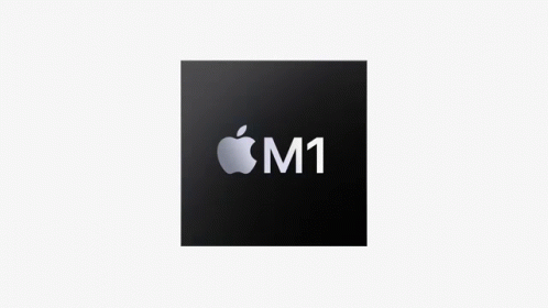An Apple M1 Chip Is Attached To A Computer Monitor And A Laptop GIF