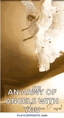 An Army Of Angels With You Is Flying In The Air . GIF