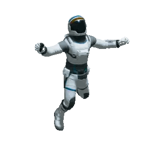 An Astronaut Is Dancing With His Arms Outstretched On A White Background Sticker