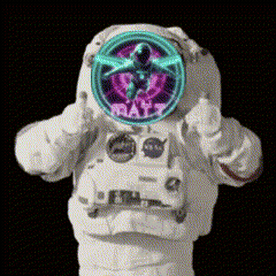An Astronaut Is Giving A Thumbs Up With A Purple Star In His Eye GIF