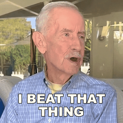 An Elderly Man Says I Beat That Thing In Front Of His Face GIF
