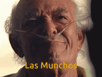 An Elderly Man Wearing An Oxygen Mask With The Words Las Munchies Written On The Bottom GIF