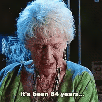 An Elderly Woman In A Green Shirt Says It 'S Been 84 Years ... GIF