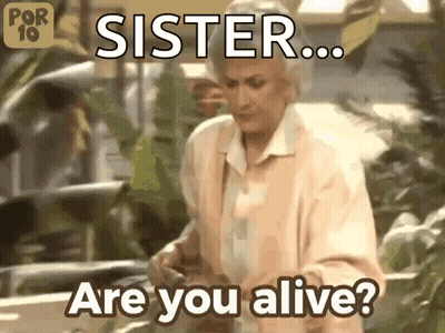 An Elderly Woman Is Asking Her Sister If She Is Alive GIF
