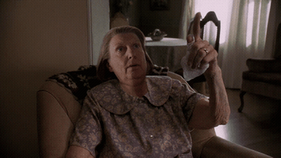 An Elderly Woman Is Sitting On A Couch And Saying I Don 'T GIF