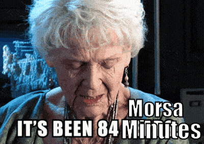 An Elderly Woman Says Morsa It 'S Been 84 Minutes In A Meme GIF