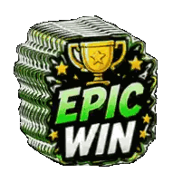 An Epic Win Sticker With A Trophy And Stars On It . Sticker