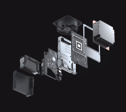 An Exploded View Of The Inside Of A Computer With A Fan GIF