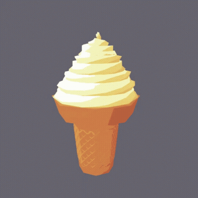 an ice cream cone with whipped cream on top on a gray background