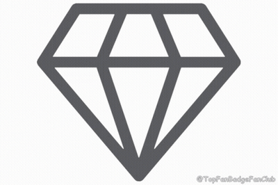 An Icon Of A Diamond With The Words Topfanbadgefanclub Underneath It GIF