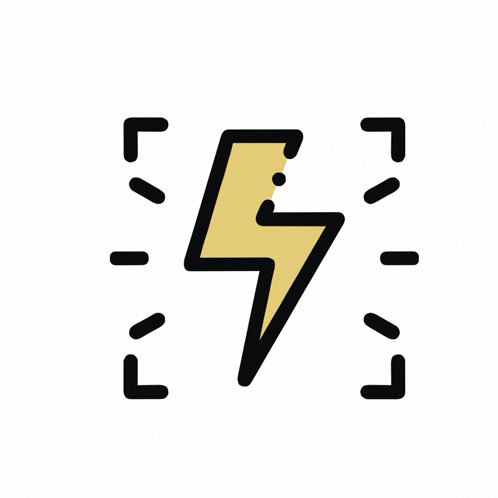 An Icon Of A Lightning Bolt With A Few Lines Around It GIF