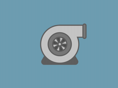 An Icon Of A Turbocharger With A Blue Background GIF