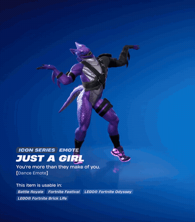 An Icon Series Emote That Says Just A Girl On It GIF