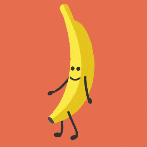 An Illustration Of A Banana With Arms And Legs GIF