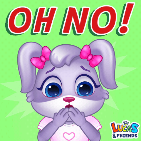 An Illustration Of A Bunny With The Words Oh No Written Above It GIF