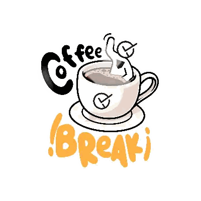 An Illustration Of A Cup Of Coffee And The Words Coffee Break Sticker