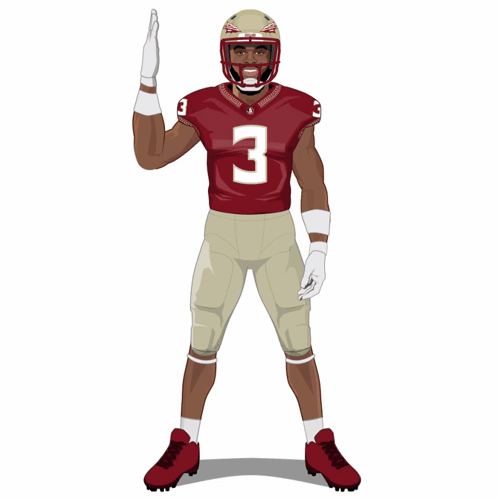 An Illustration Of A Football Player Wearing A Jersey With The Number 3 GIF