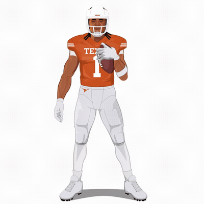 An Illustration Of A Football Player Wearing A Texas Jersey GIF