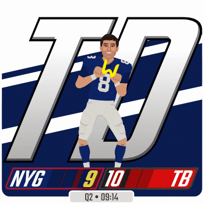 An Illustration Of A Football Player With Nyg 9 10 Tb GIF