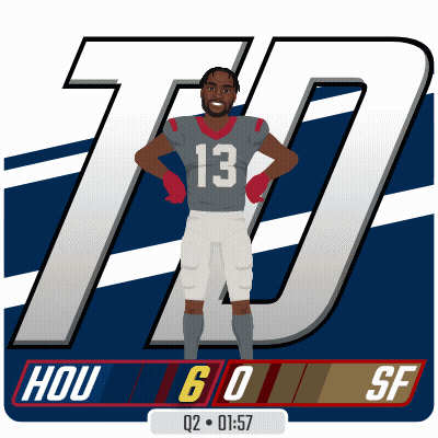 An Illustration Of A Football Player With The Number 13 GIF