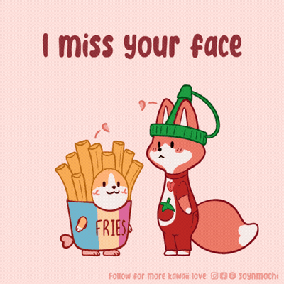An Illustration Of A Fox And A Bucket Of French Fries GIF
