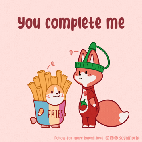 An Illustration Of A Fox And A Bucket Of French Fries GIF