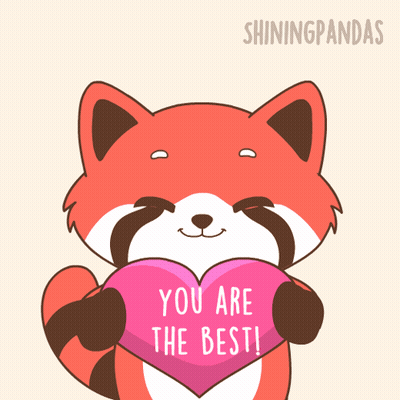 An Illustration Of A Fox Holding A Heart That Says You Are The Best GIF