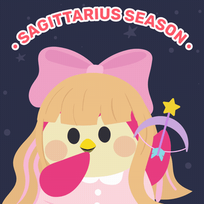 An Illustration Of A Girl With A Bow And Arrow And The Words Sagittarius Season Below Her GIF