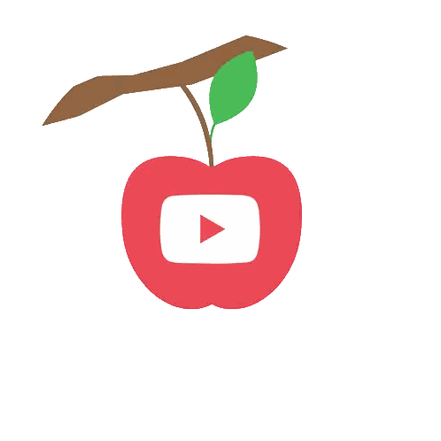 An Illustration Of A Hand Holding An Apple With A Youtube Logo On It GIF