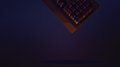 An Illustration Of A Keyboard With A Purple Background And A Purple Circle Around It GIF