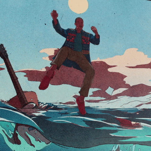 An Illustration Of A Man Jumping In The Air GIF