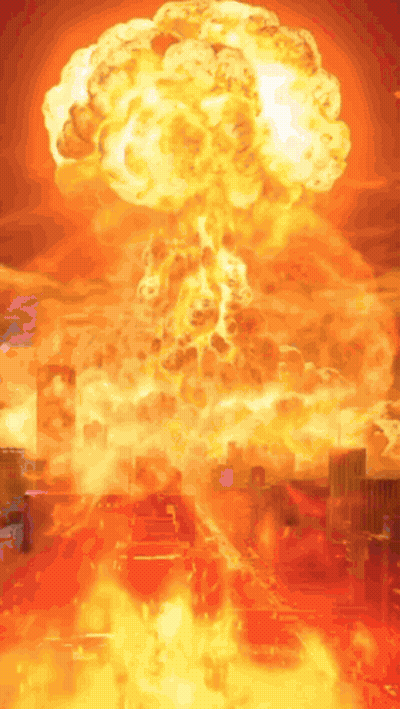 An Illustration Of A Nuclear Explosion In The City GIF