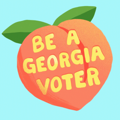 An Illustration Of A Peach With The Words Go Vote On It GIF