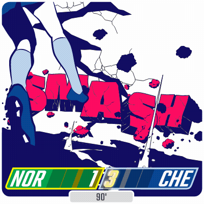 An Illustration Of A Person 'S Feet With The Word Smash Behind Them GIF