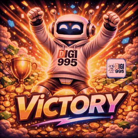 An Illustration Of A Robot Wearing A Hoodie That Says Digi 995 GIF