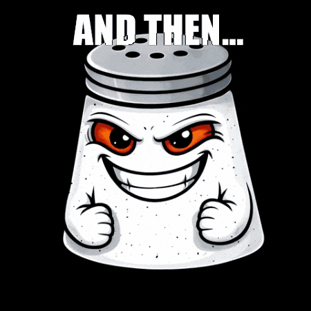 An Illustration Of A Salt Shaker With A Smiley Face And The Word Boom Below It GIF