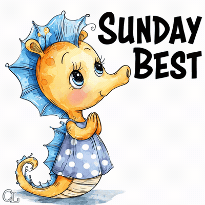 An Illustration Of A Seahorse With The Words Sunday Best GIF