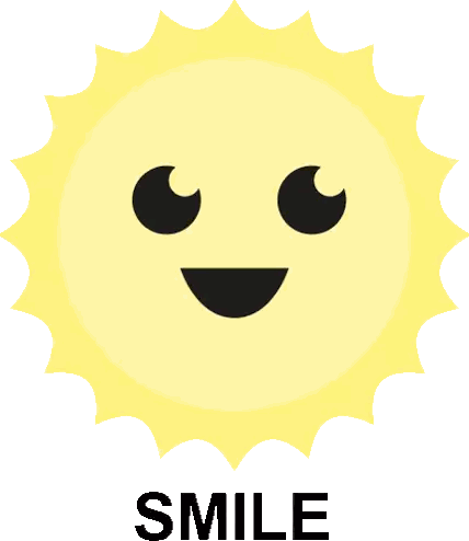 An Illustration Of A Smiling Sun With The Word Smile Underneath It Sticker