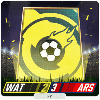 An Illustration Of A Soccer Game With The Score Wat 2 3 Ars 87 GIF