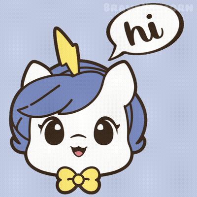 An Illustration Of A Unicorn With A Speech Bubble Saying Hi GIF