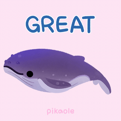 An Illustration Of A Whale With The Word Great Written Above It GIF