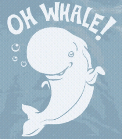 An Illustration Of A Whale With The Words Oh Whale Below It GIF