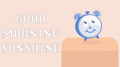 An Illustration Of An Alarm Clock With The Words Good Morning Sunshine GIF