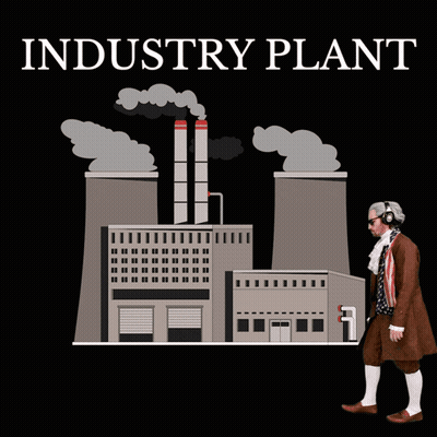 An Illustration Of An Industrial Plant With A Tree In Front GIF
