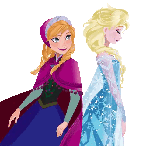 An Illustration Of Anna And Elsa From Frozen Sticker