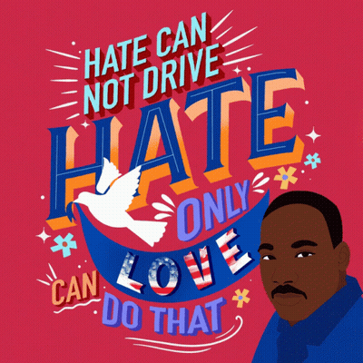An Illustration Of Martin Luther King Jr. With The Words Hate Can Not Drive Hate Only Can Do That GIF